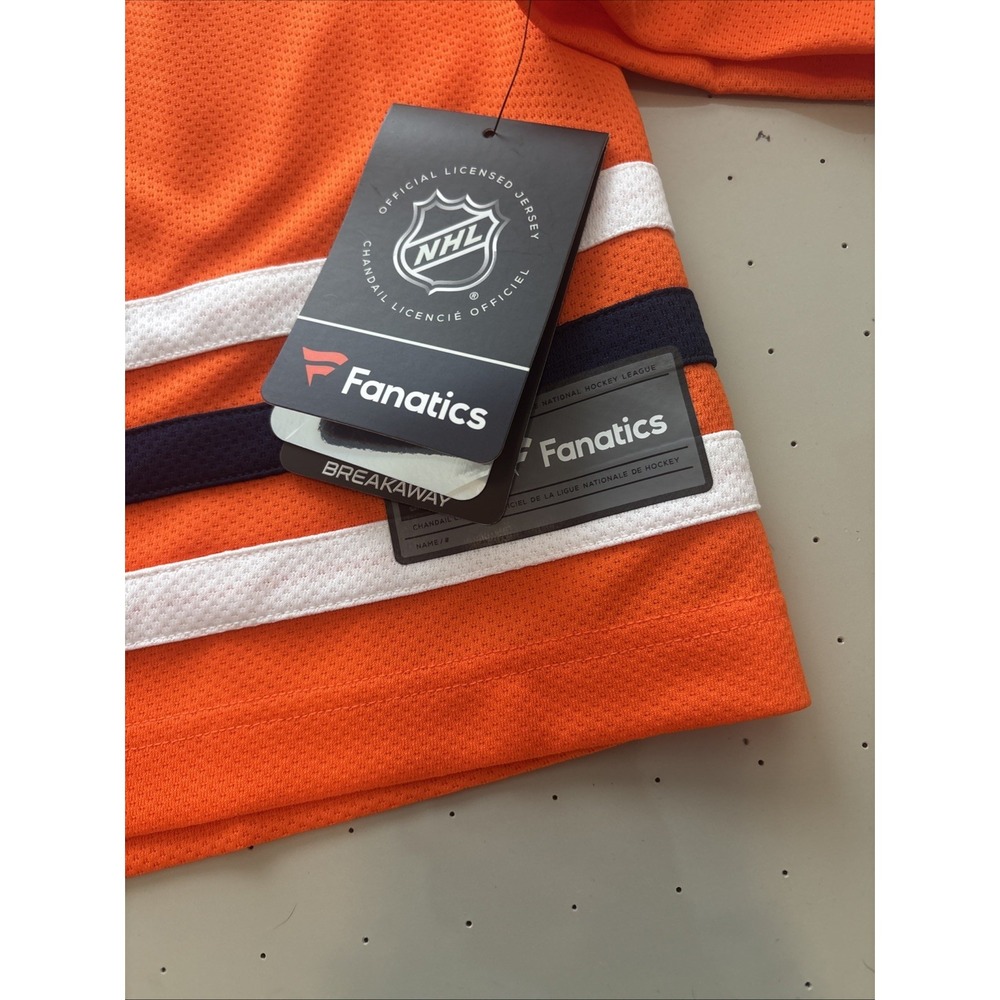 Fanatics Size Youth L/XL Oilers Orange, Blue , And White Jersey - Picture 2 of 5